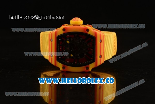 Richard Mille RM027-03 Miyota 9015 Automatic PVD Case with Black Dial and Yellow Nylon Strap - Click Image to Close